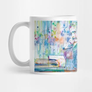 H. G. WELLS in his studio - watercolor portrait Mug